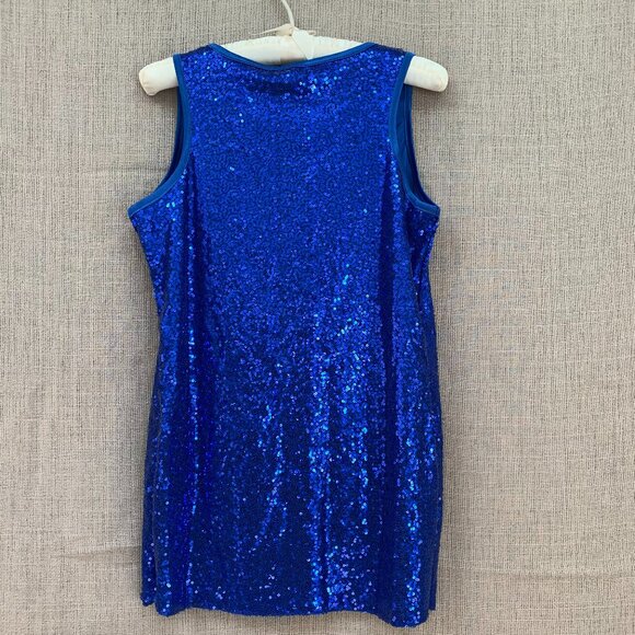 Blue Sequins Front and Back Sleeveless Top - Picture 12 of 15